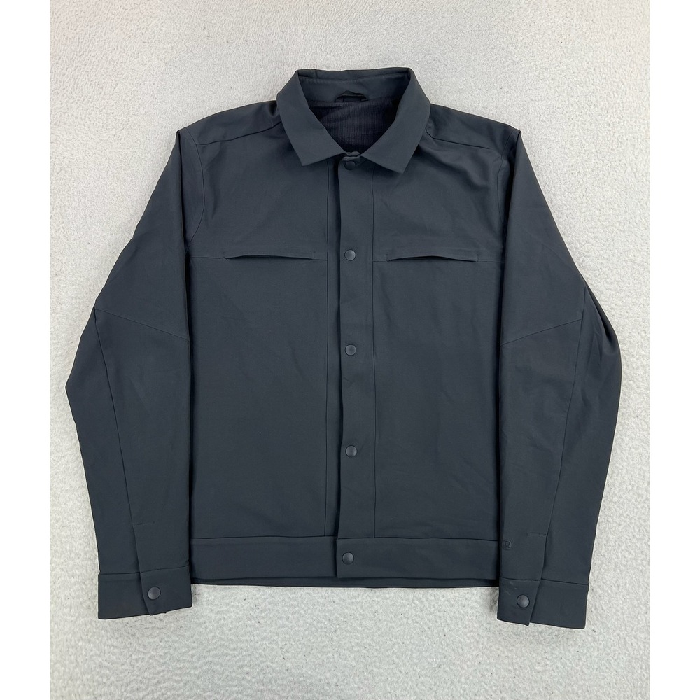 Lululemon Jacket Mens Large Gray City Excursion Snap Front Softshell Casual